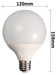 Dimensions ampoule LED globe Ø120mm