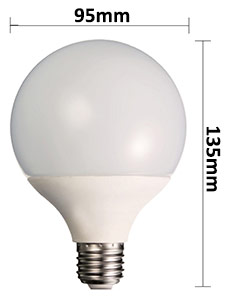 Dimensions ampoule LED globe Ø95mm