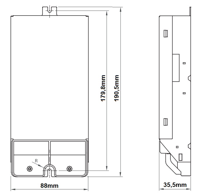Dimensions ballast électronique iodure 150W