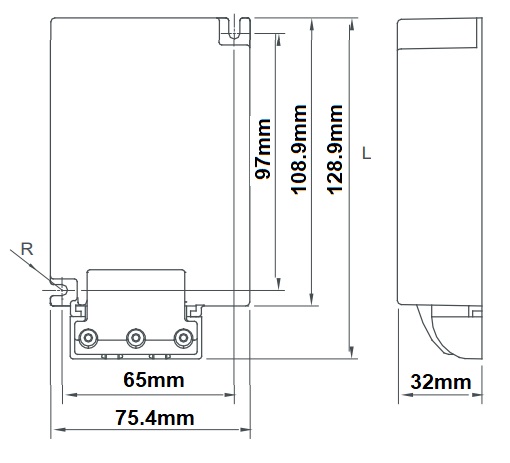 Dimensions ballast électronique iodure 35-70W