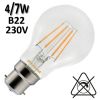 Ampoule SYLVANIA filament LED claire 4W/7W B22 230V