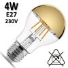 Ampoule standard calotte dorée LED 4W E27 230V