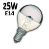 Ampoule sphérique calotte argentée 25W E14 230V