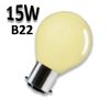 Ampoule sphérique jaune 15W B22 230V