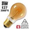 Ampoule Standard filament LED LOOPS A60 3W E27 finition ambrée