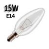 Ampoule à incandescence flamme lisse claire 15W E14 230V