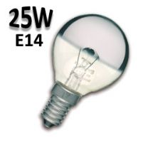 Ampoule sphérique calotte argentée 25W E14