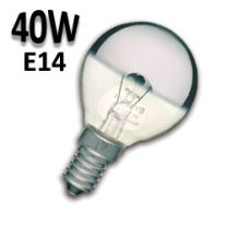 Ampoule sphérique calotte argentée 40W E14 230V