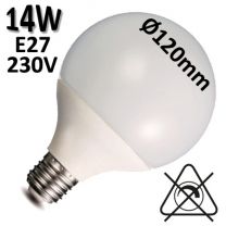 Ampoule LED globe diamètre 120mm DURALAMP 14W E27 230V