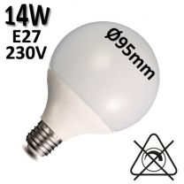 Ampoule LED globe diamètre 95mm DURALAMP 14W E27 230V