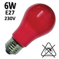Ampoule rouge E27 230V - DURALAMP LA55R 6W