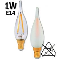Ampoule LED flamme Grand siècle finition claire ou dépolie GIRARD SUDRON 1W E14 2700K 230V