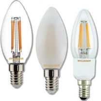 Ampoule LED flamme lisse rétro finition claire ou dépolie, dimmable ou non SYLVANIA 4.5W E14 2700K 230V