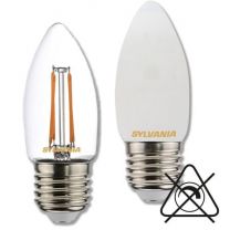 Ampoule LED flamme lisse rétro finition claire ou dépolie  SYLVANIA 4.5W E27 2700K 230V