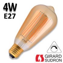 Ampoule Edison filament LED 4W E27 finition ambrée gradable