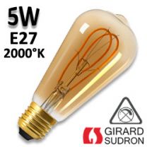 Ampoule Edison filament LED LOOPS ST64 5W E27 finition ambrée