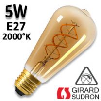 Ampoule Edison filament LED TWISTED ST64 5W E27 finition ambrée