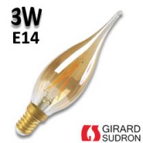 Ampoule LED flamme Grand siècle finition ambrée GIRARD SUDRON 3W E14 2700K 230V