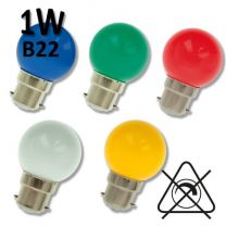 Ampoule LED sphérique de guirlande couleur 1W B22 230V Bailey