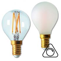 Ampoule filament LED sphérique claire ou dépolie GIRARD SUDRON 4W E14 2700K 230V