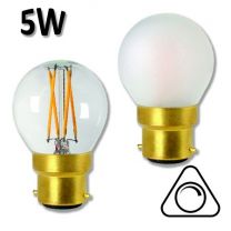 Ampoule filament LED sphérique claire ou dépolie GIRARD SUDRON 5W B22 2700K 230V