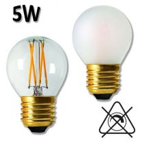 Ampoule filament LED sphérique claire ou dépolie GIRARD SUDRON 5W E27 2700K 230V