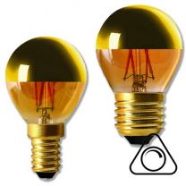 Ampoule filament LED sphérique calotte dorée GIRARD SUDRON 4W E14 ou E27 2700K 230V
