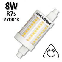 Ampoule LED tubulaire 8W R7s 78mm 2700°K gradable 230V SYLVANIA