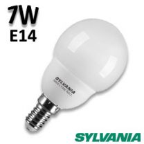 Ampoule fluo-compacte sphérique SYLVANIA 7W E14 230V 2700K