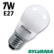 Ampoule fluo-compacte sphérique SYLVANIA 7W E27 230V 2700K