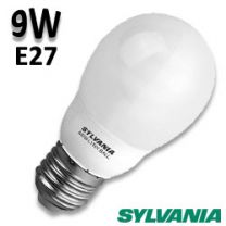 Ampoule fluo-compacte sphérique SYLVANIA 9W E27 230V 2700K