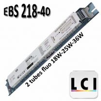 Ballast 2 tubes fluo 18W 25W 36W - LCI EBS 218-40
