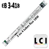 Ballasts 3 ou 4  tubes fluo 18W - LCI EB 3-418