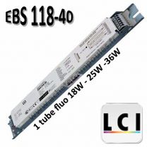 Ballast 1 tube fluo 18W 25W 36W - LCI EBS 118-40
