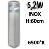 Borne INOX 5,2W 6500K 230V hauteur 60cm