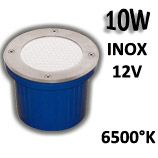 Spot rond encastré inox - 144 LED blanche 12V IP67