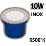 Spot rond encastré inox 10W 144 LED blanche 230V