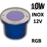 Spot rond encastré inox 144 LED RGB 12V IP67