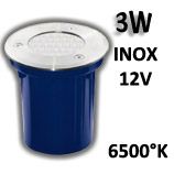 Spot rond encastré inox - 3W 28 LED blanche 12V IP67