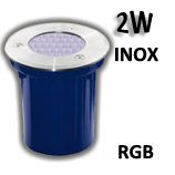 Spot rond encastré inox 28 LED RGB 230V