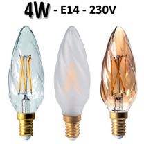 Ampoule flamme torsadée LED 4W - GIRARD SUDRON F6