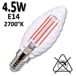 Ampoule Flamme torsadée rétro claire LED 4.5W E14 - SYLVANIA 0027338