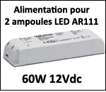 Branchement pour deux ampoules AR111 LED