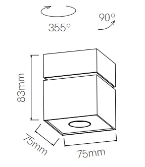 Dimensions plafonnier applique BENEITO Mini Rubyc