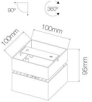 Dimensions plafonnier applique BENEITO Rubyc