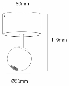 Dimensions spot BENEITO BORA 4,5W