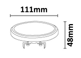 Dimensions ampoule LED réflecteur G53 12V DURALAMP