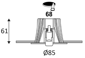 Dimensions spot encastré DAX RD-230