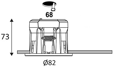 Dimensions spot encastré INDIGO DEBI RD-230