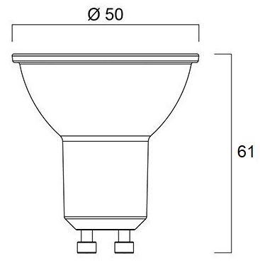 Dimensions ampoule LED PAR16 GU10 couleur